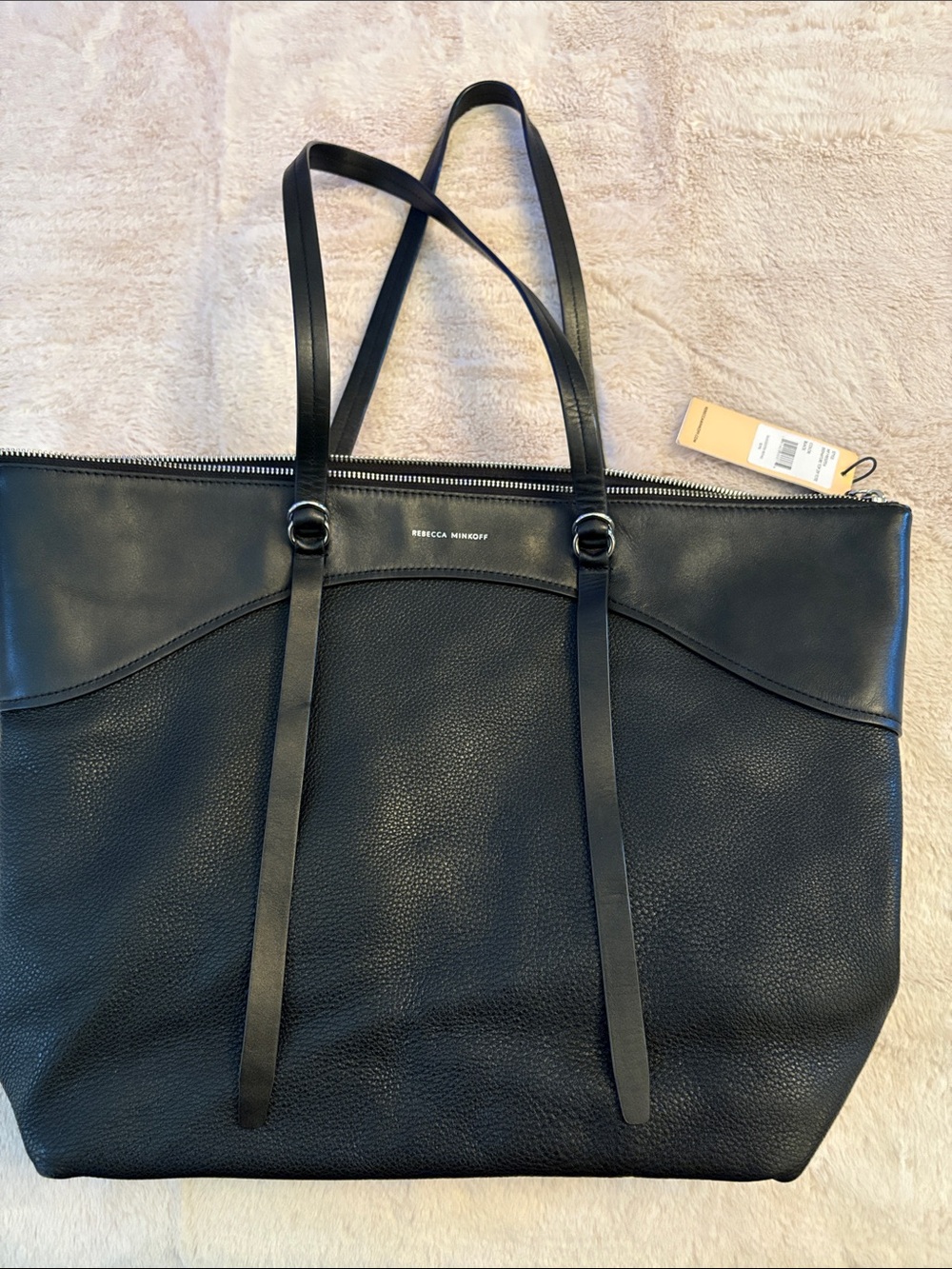Rebecca Minkoff Black Pebbled Leather Shoulder Tote